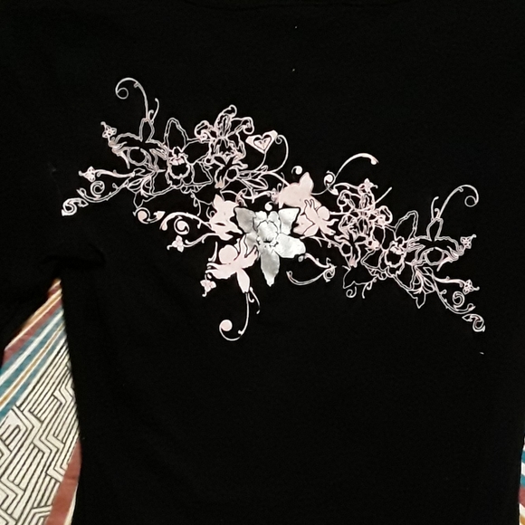 Roxy Paradise Womens Medium Black & White Print Teeshirt - Picture 10 of 14